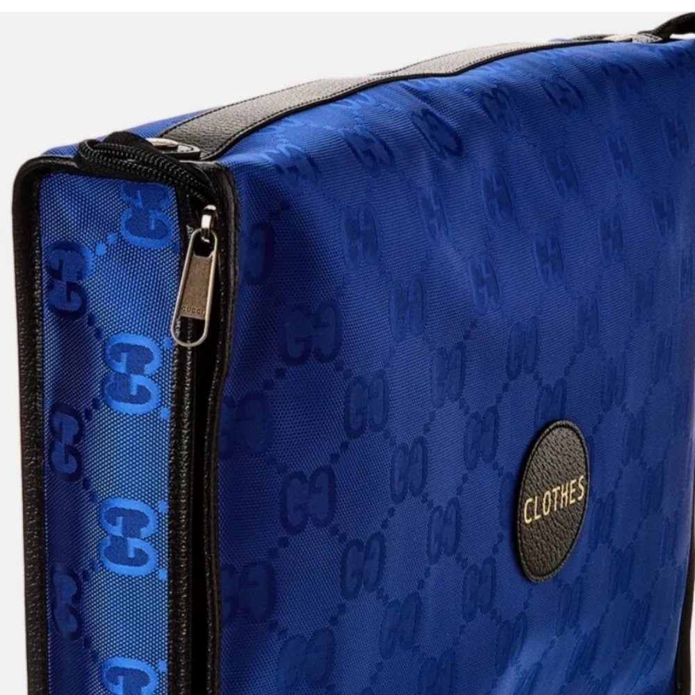 Authentic Gucci Royal Blue Travel Bag with GG Monogram Design